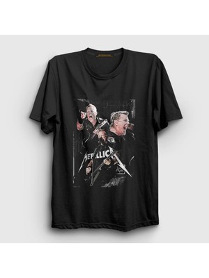Presmono Unisex Siyah James Hetfield Metallica T-Shirt