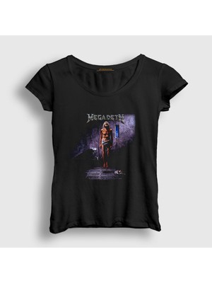Presmono Kadın Siyah Extinction Megadeth T-Shirt