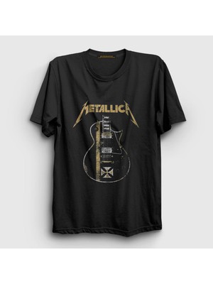 Presmono Unisex Siyah Guitar Metallica T-Shirt