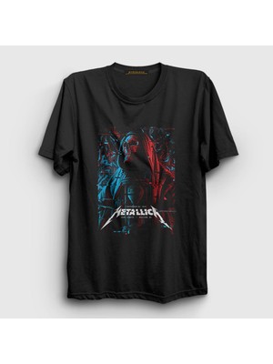 Presmono Unisex Siyah Cloak Metallica T-Shirt