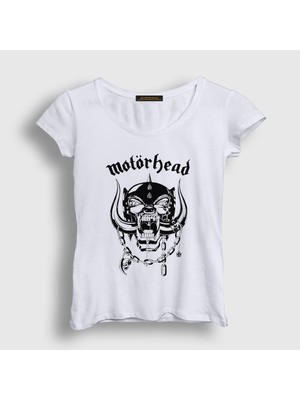 Presmono Kadın Beyaz Logo Motörhead T-Shirt