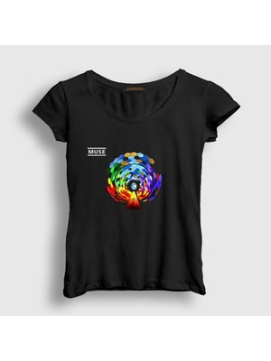 Presmono Kadın Siyah Resistance Muse T-Shirt