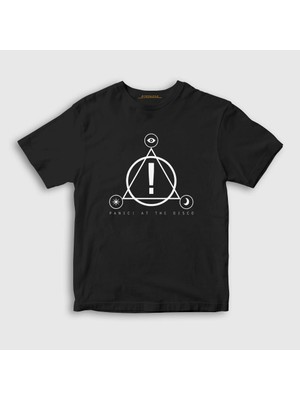 Presmono Unisex Çocuk Siyah Logo Panic! at the Disco T-Shirt