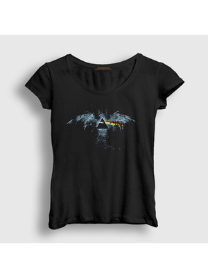 Presmono Kadın Siyah Eagle Pink Floyd T-Shirt