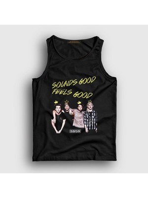 Presmono Unisex Siyah Band 5 Seconds Of Summer Atlet