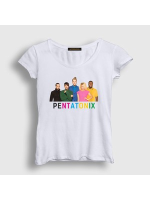 Presmono Kadın Beyaz Band Pentatonix T-Shirt