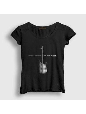 Presmono Kadın Siyah Guitar Pink Floyd T-Shirt