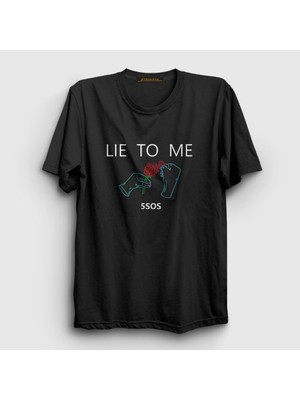 Presmono Unisex Siyah Lie 5 Seconds Of Summer T-Shirt