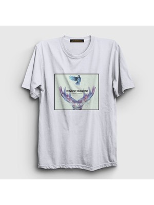 Presmono Unisex Beyaz Smoke Imagine Dragons T-Shirt