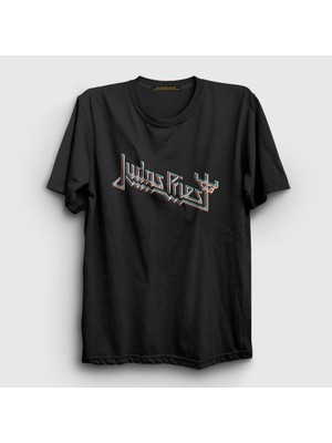 Presmono Unisex Siyah Logo V2 Judas Priest T-Shirt