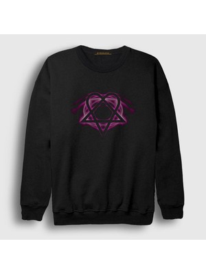 Presmono Unisex Siyah Glow Him Sweatshirt