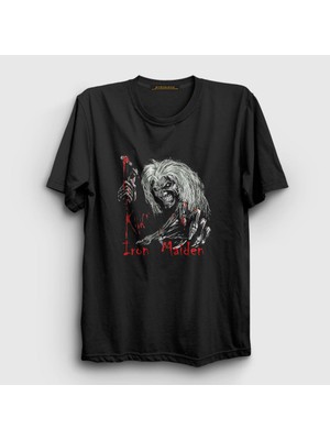 Presmono Unisex Siyah Blood Iron Maiden T-Shirt
