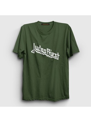 Presmono Unisex Haki Logo Judas Priest T-Shirt