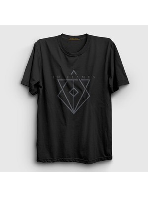 Presmono Unisex Siyah Fire In Flames T-Shirt