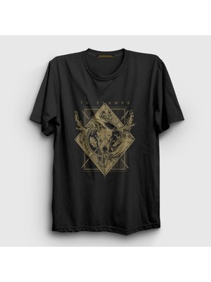 Presmono Unisex Siyah Moose In Flames T-Shirt
