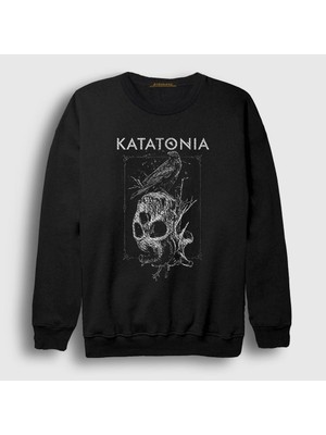 Presmono Unisex Siyah Crow Katatonia Sweatshirt