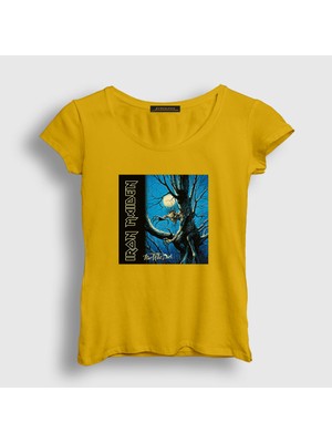 Presmono Kadın Sarı Fear Of The Dark Iron Maiden T-Shirt