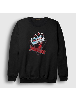 Presmono Unisex Siyah British Judas Priest Sweatshirt