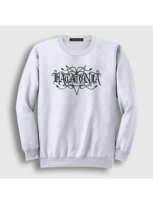 Presmono Unisex Beyaz Logo V2 Katatonia Sweatshirt