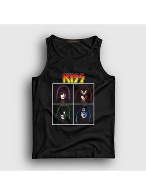 Presmono Unisex Siyah Band Kiss Atlet