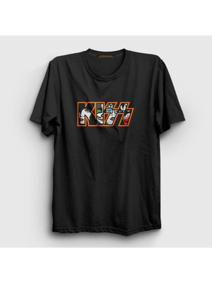 Presmono Unisex Siyah Logo V2 Kiss T-Shirt