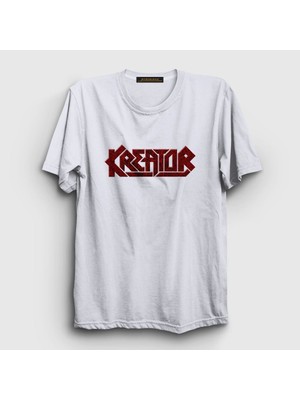 Presmono Unisex Beyaz Logo V2 Kreator T-Shirt