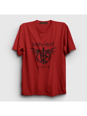Presmono Unisex Kırmızı Wrath Lamb Of God T-Shirt