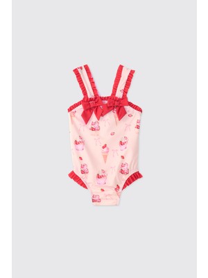 Panço Littemare Kız Bebek Upf 40+ Uv Korumalı Kırmızı Mayo