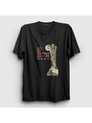 Presmono Unisex Siyah Stairway Led Zeppelin T-Shirt