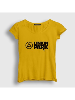 Presmono Kadın Sarı Logo V2 Linkin Park T-Shirt