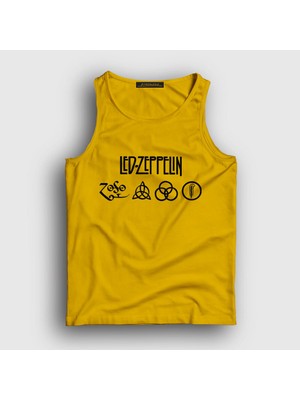 Presmono Unisex Sarı Symbols Led Zeppelin Atlet