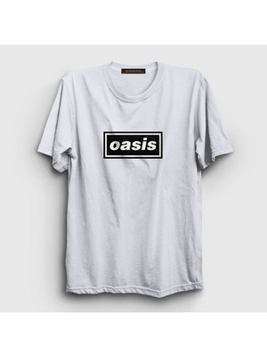 Presmono Unisex Beyaz Logo Oasis T-Shirt