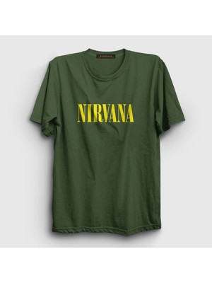 Presmono Unisex Haki Yellow Nirvana T-Shirt