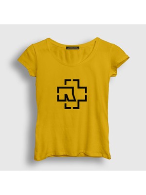 Presmono Kadın Sarı Logo Rammstein T-Shirt