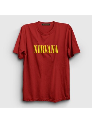 Presmono Unisex Kırmızı Yellow Nirvana T-Shirt