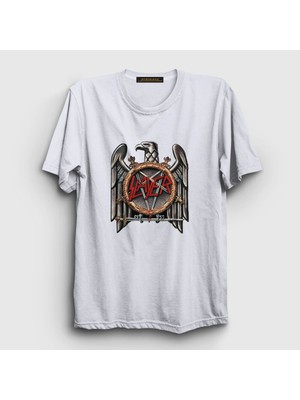 Presmono Unisex Beyaz Silver Slayer T-Shirt