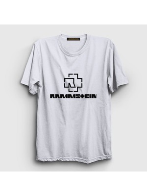Presmono Unisex Beyaz Logo V2 Rammstein T-Shirt