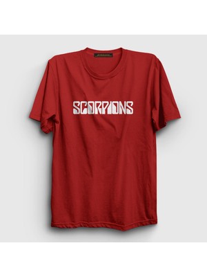 Presmono Unisex Kırmızı Scorpions T-Shirt