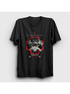 Presmono Unisex Siyah Benzin Rammstein T-Shirt