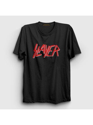 Presmono Unisex Siyah Solo Logo Slayer T-Shirt