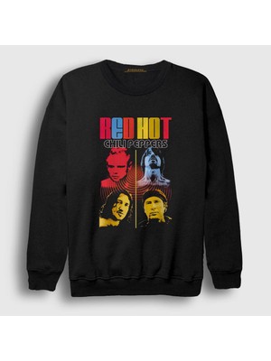 Presmono Unisex Siyah Band Red Hot Chili Peppers Sweatshirt