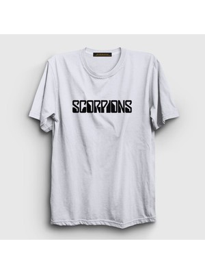 Presmono Unisex Beyaz Scorpions T-Shirt