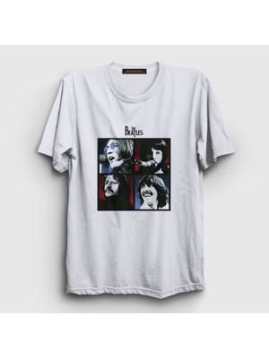 Presmono Unisex Beyaz Band The Beatles T-Shirt