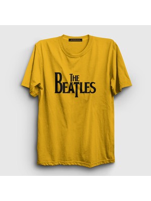 Presmono Unisex Sarı Logo The Beatles T-Shirt