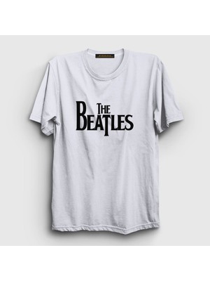 Presmono Unisex Beyaz Logo The Beatles T-Shirt