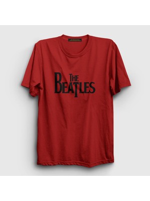 Presmono Unisex Kırmızı Logo The Beatles T-Shirt