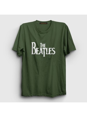 Presmono Unisex Haki Logo The Beatles T-Shirt