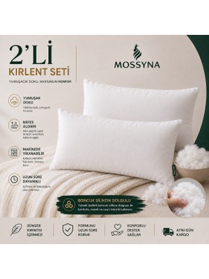 Mossyna 2'li Kırlent Iç Yastık Ultra Dolgun Boncuk Silikon Dolgulu Dikdörtgen Ebatlar Seçenekli