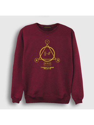 Presmono Unisex Bordo Panic Twenty One Pilots Sweatshirt