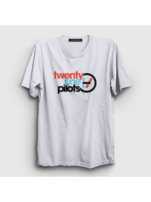 Presmono Unisex Beyaz Twenty One Pilots T-Shirt